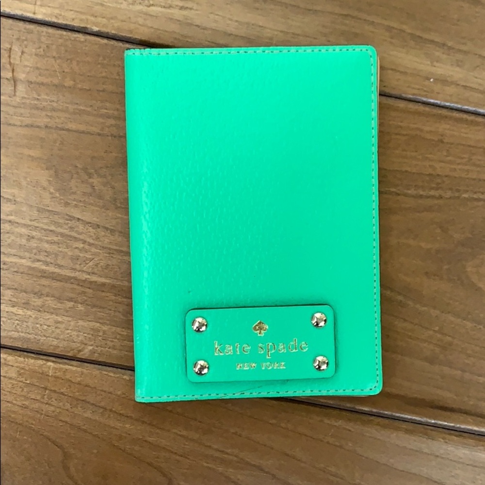 Kate Spade neon green passport holder
